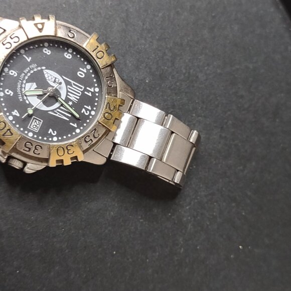 7 Inch Two Tone POW MIA Watch With Black Dial - Picture 3 of 11